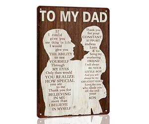 To My Dad Vintage Metal Tin Sign Father's Day Birthday Gift from Son if I Could Give You One Thing in Life Poster for Home Man Cave Bedroom Wall Art Poster 8x12 Inch