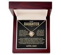 To My Daughter-a Sterling Silver Necklace She Will Cherish Forever, a Carefully Prepared Valentine's Day Gift From Her Parents, Complete With a Heartfelt Greeting Card and a Beautiful Gift Box (A)