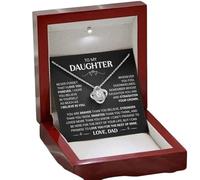 To My Daughter-a Sterling Silver Necklace She Will Cherish Forever, a Carefully Prepared Valentine's Day Gift From Her Parents, Complete With a Heartfelt Greeting Card and a Beautiful Gift Box (B)