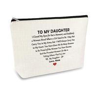 to My Daughter Birthday Gift Makeup Bag Daughter Gift from Mom Cosmetic Bag Wedding Gift for Daughter Bridal Shower Gift Travel Toiletry Bag Adult Daughter Christmas Graduation Gifts Makeup Pouch