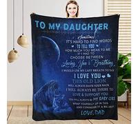to My Daughter Blanket from Dad Daughter Gift Lion Father Throw Blanket Gift Super Soft Cozy Flannel Blanket for Bed Sofa Birthday Christmas Thanksgiving (to Daughter,dad, 80x60)