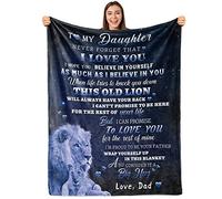 to My Daughter Blanket from Dad Lion Blanket to My Daughter to My Daughter Blanket Birthday Gift for My Daughter Super Soft Cozy Blanket 100x125cm