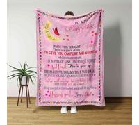 to My Daughter Blanket from Dad - Pink Butterfly Fleece Throw with Loving Message - Inspirational Soft Flannel Blanket Gift for Daughter Birthday Graduation (29.5 * 39.3inch)