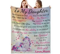to My Daughter Blanket from Mom, Birthday Gifts for Daughter Fleece Throw Blanket for Girls Teen, A Letter from Mother to Daughter Gift for Birthday Christmas (Pink Horse 50"x60")