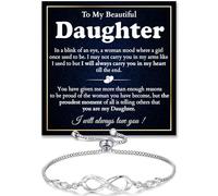 To My Daughter Bracelet, Daughter Infinity Heart Bracelet From Mom, Daughter's Jewelry Gift From Mom Or Dad With Message Card And Box Meaning, Graduation Gift, Birthday Christmas Gifts, Infinity