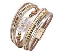 To My Daughter Bracelrts Pearls Bracelets With A Card Gifts Female Fashion Ornaments Product Accessories Wedding Necklaces (Khaki, One Size)