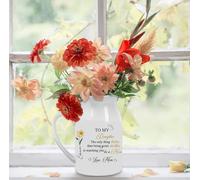 To My Daughter Flower Vase Personalised with Birth Month Flower and Name Text Custom for Daughter From Mom Custom Ceramic Dried Floral Jug Garden Decor