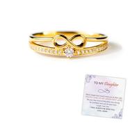 To My Daughter Forever Infinity Double Band Ring, Mother & Daughter Forever Love Infinity Rings, Always with Her Double Layer Inspirational Ring Jewelry Gift (9)