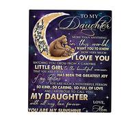 To My Daughter From Mum Blanket,Personalized Message Letter Blanket, Super Soft Fleece Blankets & Throws For Kids, Bedroom Accessories，Best Gift for Birthday Christmas Graduation (C)