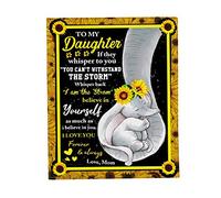 To My Daughter From Mum Blanket,Personalized Message Letter Blanket, Super Soft Fleece Blankets & Throws For Kids, Bedroom Accessories，Best Gift for Birthday Christmas Graduation (B)
