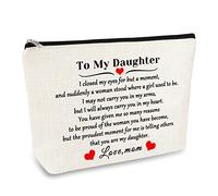 to My Daughter Gift Cosmetic Bag Daughter Gift from Mom Christmas Birthday Graduation Gift for Daughter Wedding Gift Adult Daughter Gift Makeup Bag Daughter Bridal Shower Gift Travel Toiletry Pouch