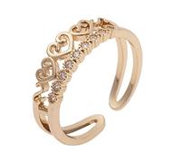 to My Daughter Gold Love Rhinestone Ring Adjustable Gold Love Ring Minimalist Ring Gift for Her Friends Rings (Gold, One Size)