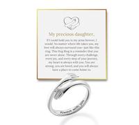 To My Daughter Hug Ring by Hope Rings - Inspirational 304 Stainless Steel Jewelry with “Always With You” Message - Adjustable Ring for Women - Tarnish Free Jewelry Gift for Her - Birthday Gift for Her