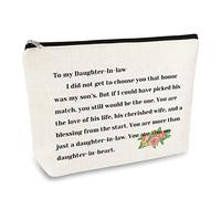 to My Daughter-in-Law Gift Makeup Bag Future Daughter-in-Law Gift from Mother in Law Cosmetic Bag Wedding Day Mothers Day Christmas Birthday Gifts for Daughter in Law Travel Zipper Pouch