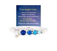 To My Daughter-In-Law-Gradient Blue Star Ring, 925 Sterling Silver Dainty Silver Star BlueStone Ring, Sparkling Blue Zirconia Rings Minimalist Jewelry Gift for Daughter-In-Law (6)