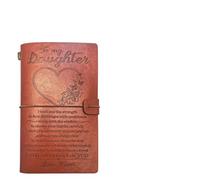 To My Daughter Leather Journal Travel Diary Daughter Gifts from Mum Refillable Notebook Personalised Travel Journal for Girl Proud of You Vintage Writing Notebook Gift for Birthday Graduation New Year
