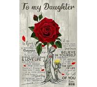 to My Daughter Life Gave Me The Gift of You Love Mom Aluminum Signs Funny Tin Sign Metal Art Poster Gift Home Cafe Bar Wall Decor Room Door Accessories 8"X12"