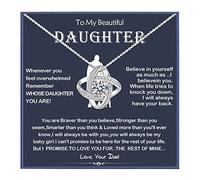 To My Daughter Necklace From Dad,Birthday Gifts For Daughter From Dad,To My Daughter Gifts From Dad, Gold Plated, Cubic Zirconia