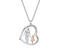 To My Daughter Necklace from Dad Daddy Father-Daughter Birthday Christmas Valentine's Day Gifts from Dad-Daddy Father to Daughters Gifts, normal, Brass, Rhinestone No Gemstone