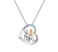 To My Daughter Necklace from Dad Daddy Father-Daughter Birthday Christmas Valentine's Day Gifts from Dad-Daddy Father to Daughters Gifts, normal, Brass, Rhinestone No Gemstone