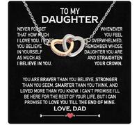 To My Daughter Necklace from Dad with Heartfelt Message & Elegant Box, Father Gifts, Birthday Gift for Adult, Daddy Daughter Necklace