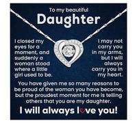 To My Daughter Necklace Gift From Dad Jewelry Necklace Birthday Mother's Day Valentine's Day Present From Dad, Stainless Steel, Cubic Zirconia