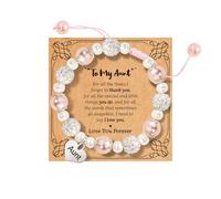 To My Daughter/Niece/Sister Bracelet, Graduation Back to School Christmas Birthday Gifts, 6+2, Stone, no gemstone
