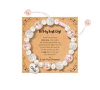 To My Daughter/Niece/Sister Bracelet, Graduation Back to School Christmas Birthday Gifts, 6+2, Stone, no gemstone