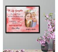 To My Daughter Personalised Photo Name Canvas Frame Decor The Only Thing Better Than Being Your Mother Is Watching You Be A Mom Mother's Day Decor Gifts For Daughter From Mom (style 12)