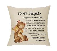 To My Daughter Pillowcase Gift,Funny Daughter Pillow Cover For Birthday Christmas Graduation Daughter Gift From Mom Dad Cushion Cover 18"x 18"