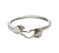 to My Daughter Ring Silver Ring with an Open Heart for A Lady Finger Heart Rings for Women Made with Love Dragon Ring Set (Silver #2, One Size)