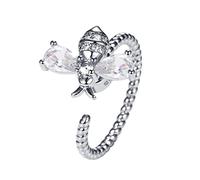 To My Daughter Rotating Ring Sparkling Rhinestone Minimalist Jewelry Anxiety for Women and Girls (Silver, One Size)