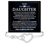 To My Daughter Star Heart Bracelet, Infinity Heart Bracelet For Daughter - Meaningful Gift From Mom & Dad With Heartfelt Message Card & Elegant Gift Box, Graduation Wedding Christmas Birthday Gifts