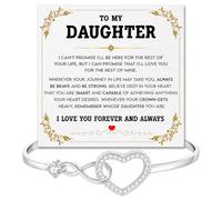 To My Daughter Star Heart Bracelet, Infinity Heart Bracelet For Daughter - Meaningful Gift From Mom & Dad With Heartfelt Message Card & Elegant Gift Box, Graduation Wedding Christmas Birthday Gifts