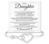 To My Daughter Star Heart Bracelet, Infinity Heart Bracelet For Daughter - Meaningful Gift From Mom & Dad With Heartfelt Message Card & Elegant Gift Box, Graduation Wedding Christmas Birthday Gifts