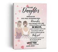 to My Daughter Whenever You Feel Overwhelmed Canvas Painting Framed Wall Art Decor for Living Room Bedroom, Daughter and Mom Canvas Poster Print Daughter Gifts from Mom