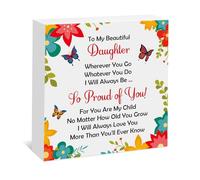 to My Daughter Wooden Plaque Box Sign Daughter Birthday Gift from Mom Dad Wood Box Sign Desk Decor Accessories Christmas Graduation Wedding Mothers Day Gift for Adults Daughters