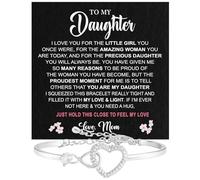 To My Dear Daughter: Heartfelt Mom & Dad Bracelet - Mother to Daughter Gift, Birthday Present
