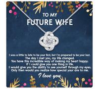 To My Future Wife Necklace, Last Everything Necklaces With Box Card, Jewelry Birthday Gift For Her From Boyfriend, One Year Anniversary Gifts For Girlfriend Fiance 1 Pieces white