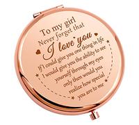 To My Girl Inspirational Gift Compact Mirror Birthday Gift Ideas for Granddaughter Niece Girlfriend Travel Makeup Mirror Valentine's Day Wedding Presents for Girls Daughter Presents from Mom Dad