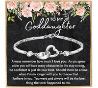 To My Goddaughter Bracelet Birthday Graduation Christmas Inspirational Gifts with Message Card Goddaughter Jewelry Gift from Godmother, Goddaughter Never forgot I Love You