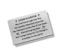 To My Goddaughter Gifts Goddaughter Wallet Card from Godmother Godfather Confirmation Gifts for Teenage Girl Baptism Gifts Religious Gift Engraved Wallet Insert Birthday Card Gifts for Goddaughter