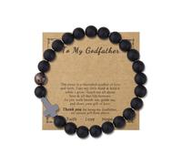 To My Godfather Gifts from Goddaughter Godson Tiger Eye Beads Cross Bracelet for Men Godparent Godfathers Reigious Baptism Gifts for God Father Birthday Christmas Gift Bracelet for Men