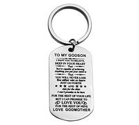 To My Godson Keyring Godson Gift Inspirational Gift for Godson from Godmother to My Godson Christmas Birthday Valentines Graduation Motivational Gifts for Godson Teen Boys Kids Encouragement Keyring