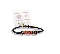 To My Granddaughter "A Link That Can Never Be Undone" Peach Blossom Bracelet, Granddaughter Bracelet from Grandma, Adjustable Braided Bracelets for Women, Comfortable Little Women Jewelry (A-BLACK