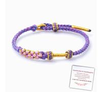 To My Granddaughter "A Link That Can Never Be Undone" Peach Blossom Bracelet, Granddaughter Bracelet from Grandma, Adjustable Braided Bracelets for Women, Comfortable Little Girls Jewelry (Purple)