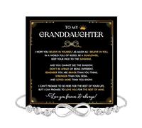 To My Granddaughter Bracelet From Grandma Grandmother or Grandpa Grandfather With Heartfelt Message & Box, Jewelry Gift For Granddaughter From Grandparents On Graduation, Birthday, Wedding, Christmas