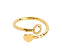 to My Granddaughter Dainty Initial Heart Ring 26 Letter Heart Ring Simple Fashion Jewelry Popular Accessories 14 Rings (O, One Size)