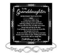 To My Granddaughter - Forever Connected Infinity Bracelet from Grandpa with Loving Message in Elegant Gift Box, Meaningful Jewelry Gift for Granddaughter on Birthday, Christmas, Graduation or Wedding