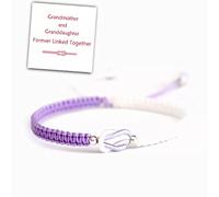 To My Granddaughter "Forever Linked Together" Handmade Braided Bracelet, Granddaughter Bracelet From Grandma, Adjustable Infinity Braided Rope Bracelet, Handmade Jewelry for Girls Women (Purple)